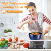 Aluminum Ceramic Coating Cooking Pot Milk Pan Non Stick Saucepan Casserole Dish - Blue - 1.5 L
