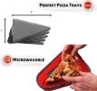 Reusable Pizza Storage Container with 5 Microwavable Serving Trays - Adjustable Pizza Slice Container to Organize & Save Space  - red