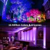 2-Pack 60W RGB Flood Lights Outdoor Garden Pathway Light Spotlight Lamps APP