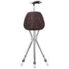 Cane with Seat Combo Portable LED Folding Walking Stick Chair Height Adjustable Heavy Duty Thick Stool Handy Unisex for Elderly Senior Light - LA01