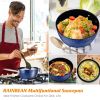 Aluminum Ceramic Coating Cooking Pot Milk Pan Non Stick Saucepan Casserole Dish - Blue - 1.5 L