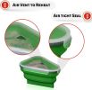 Reusable Pizza Storage Container with 5 Microwavable Serving Trays - Adjustable Pizza Slice Container to Organize & Save Space  - green