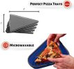 Reusable Pizza Storage Container with 5 Microwavable Serving Trays - Adjustable Pizza Slice Container to Organize & Save Space - blue