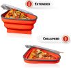Reusable Pizza Storage Container with 5 Microwavable Serving Trays - Adjustable Pizza Slice Container to Organize & Save Space  - red
