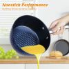 Aluminum Ceramic Coating Cooking Pot Milk Pan Non Stick Saucepan Casserole Dish - Blue - 1.5 L