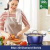 Aluminum Ceramic Coating Cooking Pot Milk Pan Non Stick Saucepan Casserole Dish - Blue - 3 L