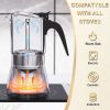 RAINBEAN Italian Expresso Maker, Moka Pot, Stovetop Coffee Makers, Stainless Steel Coffee Maker, 300ml/8.5oz/6 cup - moka pot