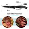 4.5" Steak Knives Set of 6, Premium German Steel Steak Knives w/Non-stick Coating, Ultra Sharp Serrated Steak Knife, Ergonomic Handle Design - Black