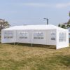 Heavy Duty Canopy Event Tent-10'x30' Outdoor White Gazebo Party Wedding Tent, w/5 Removable Sidewalls, Waterproof, Easy Set - one size
