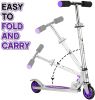 Scooter for Kids Ages 5-8, Kick Scooter with Adjustable Handlebars and Rear Brake Aluminum Frame, Lightweight, Scooter for Kids Ages 3-10   - Silver