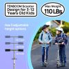 Scooter for Kids Ages 5-8, Kick Scooter with Adjustable Handlebars and Rear Brake Aluminum Frame, Lightweight, Scooter for Kids Ages 3-10   - Silver