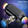 S8 Wireless Bluetooth Speaker HD Led Display Multifunction Stereo Bass Speakers Alarm Clock FM Radio TF Card Aux Music Playback. - Black