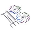The Original Rainbow Wind Spinner;  Decorative Lawn Ornament Wind Mill; Tri-Colored Kinetic Garden Spinner - Rainbow windmill XH - Color