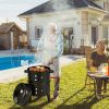 3-in-1 Charcoal BBQ Grill/Smoker Combo with Built-in Thermometer