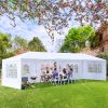 Heavy Duty Canopy Event Tent-10'x30' Outdoor White Gazebo Party Wedding Tent, w/5 Removable Sidewalls, Waterproof, Easy Set - one size