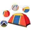 Bosonshop Outdoor 8 Person Camping Tent Easy Set Up Party Large Tent for Traveling Hiking With Portable Bag, Blue - Red