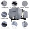 Heavy Duty Travel Trailer RV Cover Waterproof 4-Ply Anti-UV Fits Camper - 16'L x 105"W x 108"H