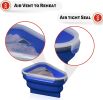 Reusable Pizza Storage Container with 5 Microwavable Serving Trays - Adjustable Pizza Slice Container to Organize & Save Space - blue