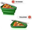 Reusable Pizza Storage Container with 5 Microwavable Serving Trays - Adjustable Pizza Slice Container to Organize & Save Space  - green
