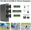 GOFORT 60W 18V Portable Solar Panel, Foldable Solar Charger w/ USB, 18V DC, QC 3.0 Output, Compatible w/Solar Generator Power Station - 60W
