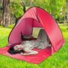 Pop Up Beach Tent Sun Shade Shelter Anti-UV Automatic Waterproof Tent Canopy for 2/3 Man w/ Net Window Storage Bag - Red