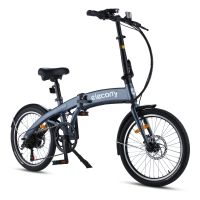 20 inch folding electric bicycle, classic black / grey blue, Shimano accessories, electric bicycles for adults (Color: Black)