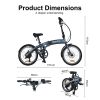 20 inch folding electric bicycle, classic black / grey blue, Shimano accessories, electric bicycles for adults